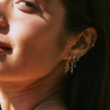 Emerald Snake Hoop Earrings 9k Gold