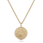 mermaid coin necklace on white background