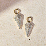 Diamond Rhombus Earring Charms 9k Gold on hard surface