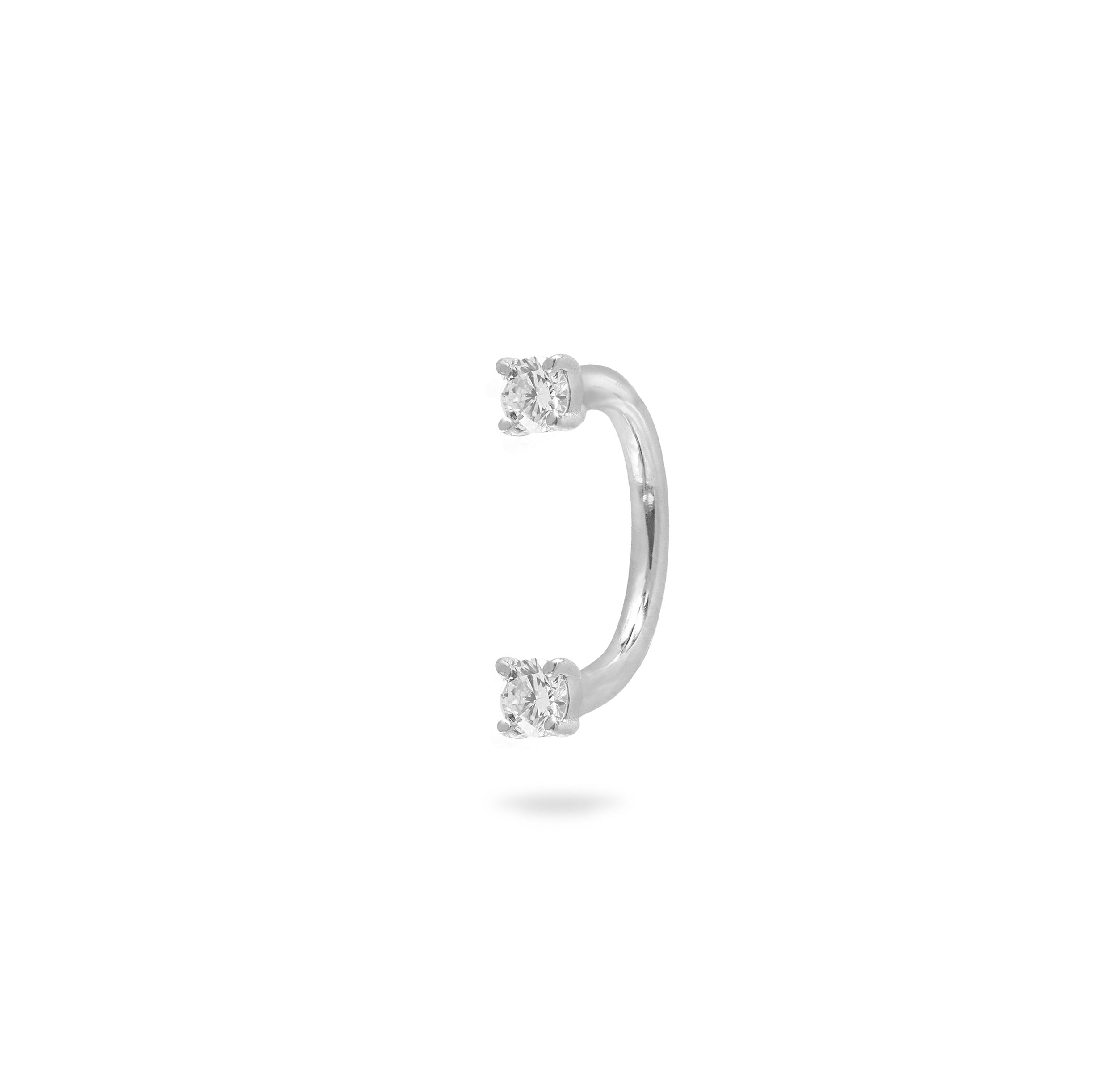 Diamond U Bar White Gold white background