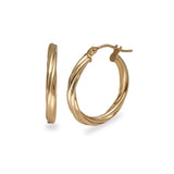 Medium Twisted Hoop Earring Pair 9k Gold