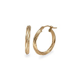 Small Twisted Hoop Earring Pair 9k Gold