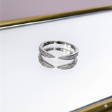 Diamond Open Ring 9k White Gold