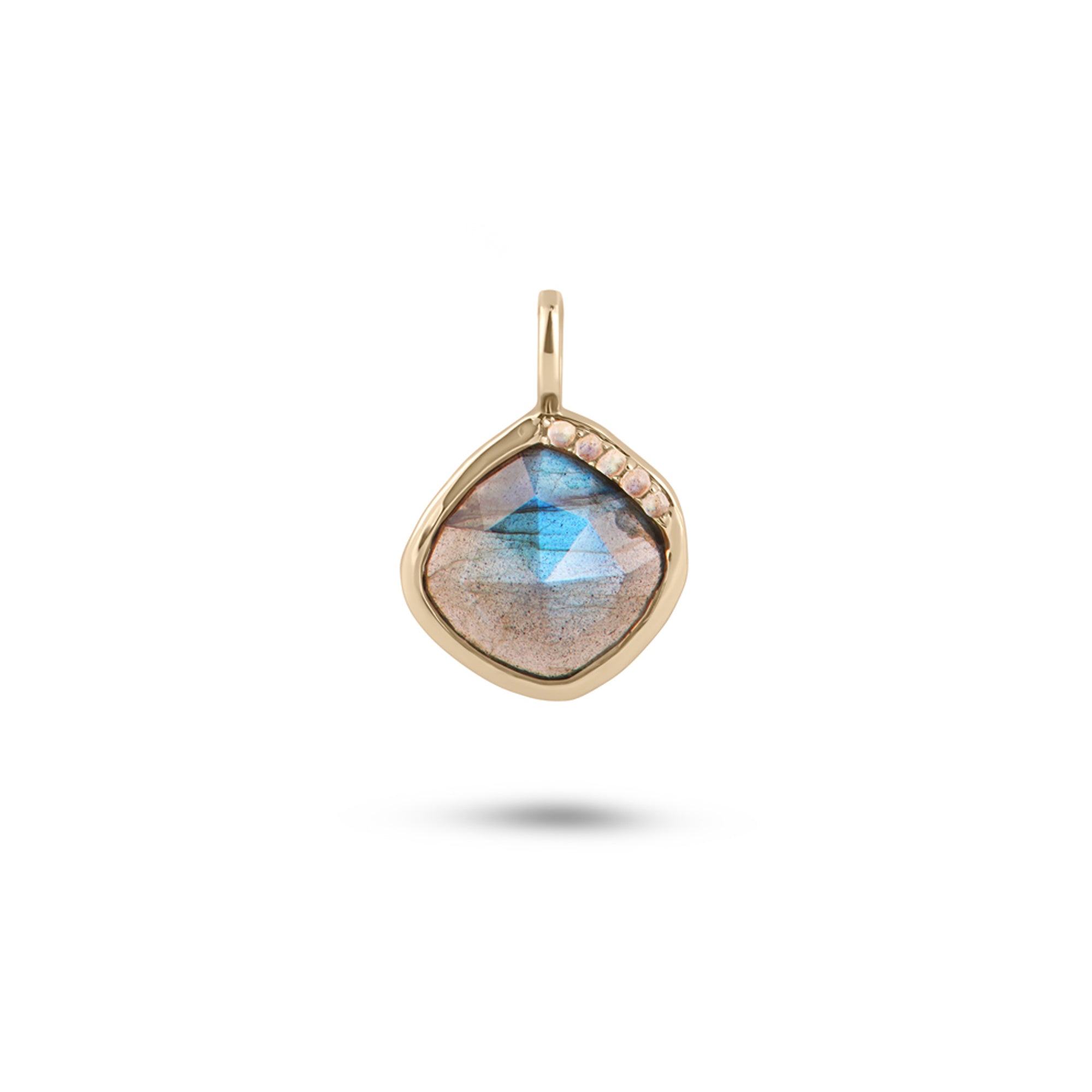 Grecian Labradorite Pendant 9k Gold white background