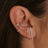 White Sapphire Pave Suspender Earring Sterling Silver