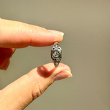 18kt White Gold Hexagon Diamond Deco Vintage Ring