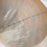 16" Turquoise Enamel Chain Sterling Silver