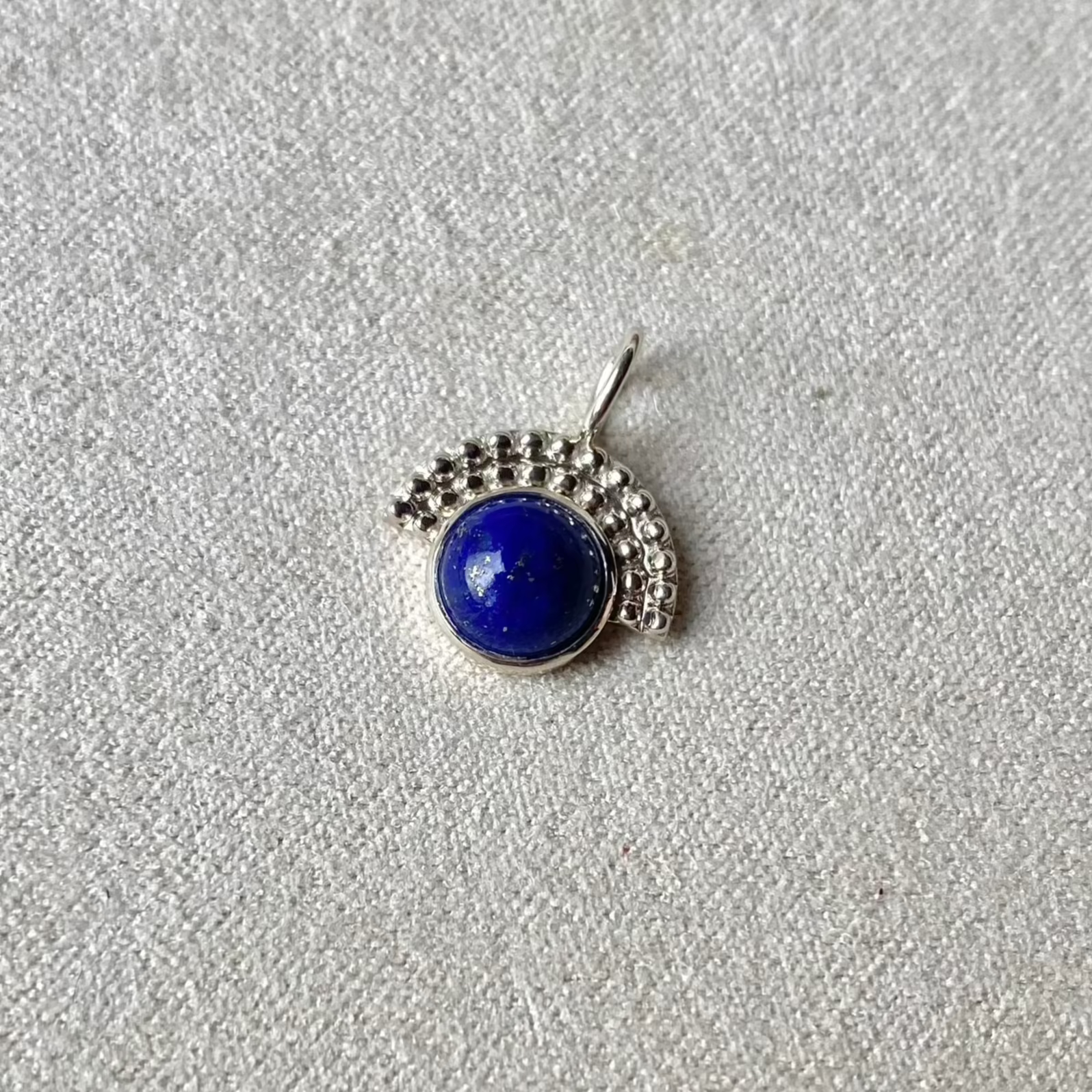 Lapis Fan Pendant Sterling Silver Sample