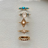 Australian Opal & Diamond Detail Ring 9k Gold Size N Sample