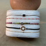 Letter G Watermelon Tourmaline Beaded Bracelet Sterling Silver Sample