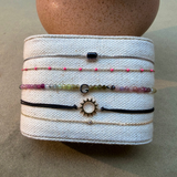 Sapphire Baguette Box Chain Sliding clasp Bracelet Sterling Silver Sample