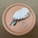 London Blue Topaz Graduated Curve 14k White Gold Sample