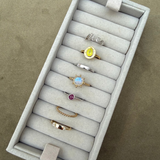 Moonstone Sun Ring 9k Gold Size N Sample