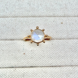 Moonstone Sun Ring 9k Gold Size N Sample