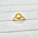 Yellow Chalcedony Teardrop Ring 9k Gold Size M Sample