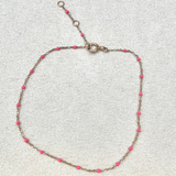 Pink Enamel Beaded Bracelet 9k Gold Sample