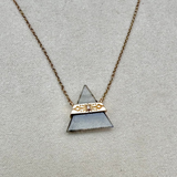 Labradorite & Diamond Triangle Necklace 9k Gold Sample