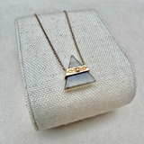 Labradorite & Diamond Triangle Necklace 9k Gold Sample