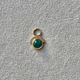 Malachite Fan Earring Charm 9k Gold Sample