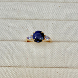 Sapphire & Tanzanite Ring Imperfection 9k Gold Size O Sample