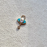 Moonstone & Diamond Eye Earring Charm 9k Gold Sample