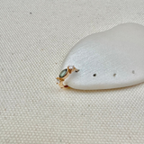 Green Tourmaline Marquise & Diamond Huggie Earring 9k Gold Sample