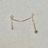 Emerald & Diamond Chain Earring Charm 9k Gold Sample