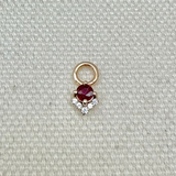 Ruby & Diamond Earring Charm 9k Gold Sample