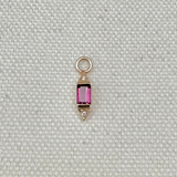 Pink Tourmaline & Diamond Earring Charm 9k Gold Sample