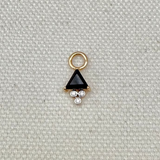 Black Onyx & Diamond Earring Charm 9k Gold Sample