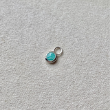 Zebra Amazonite Bezel Earring Charm Sterling Silver Sample