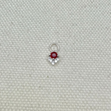 Ruby & White Sapphire Earring Charm Sterling Silver Sample