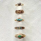 9kt Turquoise & Pearl Vintage Band Ring