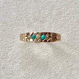 9kt Turquoise & Pearl Vintage Band Ring