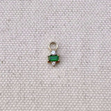 Green Onyx, Moonstone & Diamond Earring Charm 9k Gold Sample