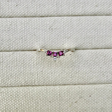 Rhodolite Garnet & White Sapphire Hugging Ring Sterling Silver Sample