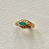 vintage emerald and diamond snake ring