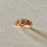 15kt Gold Ruby & Pearl Vintage Ring