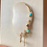 Turquoise Beaded Stud Earring 9k Gold Sample