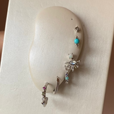 Organic Stone Huggie Sterling Silver Sample