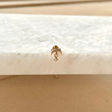 Diamond Moon Charm Flat Back Earring 9k Gold Sample