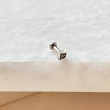 Diamond Star Flat Back Earring Sterling Silver Sample