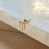 Engraved Bar Chain Stud Earring 9k Gold Sample