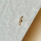 Curved Diamond Beaded Flat Back 9k Gold Sample
