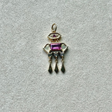 Pink Tourmaline, Sapphire & Diamond Statement Pendant 9k Gold Sample
