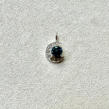 London Blue Topaz & White Sapphire Moon Pendant Sterling Silver Sample