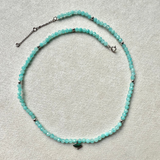 Amazonite & Malachite Eye Necklace Sterling Silver Sample