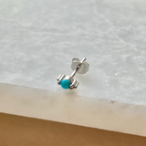 Turquoise Beaded Stud Earring Sterling Silver Sample