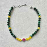 Malachite, Citrine & Pink Quartz Bracelet Sterling Silver Sample