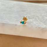 Turquoise Beaded Stud Earring 9k Gold Sample